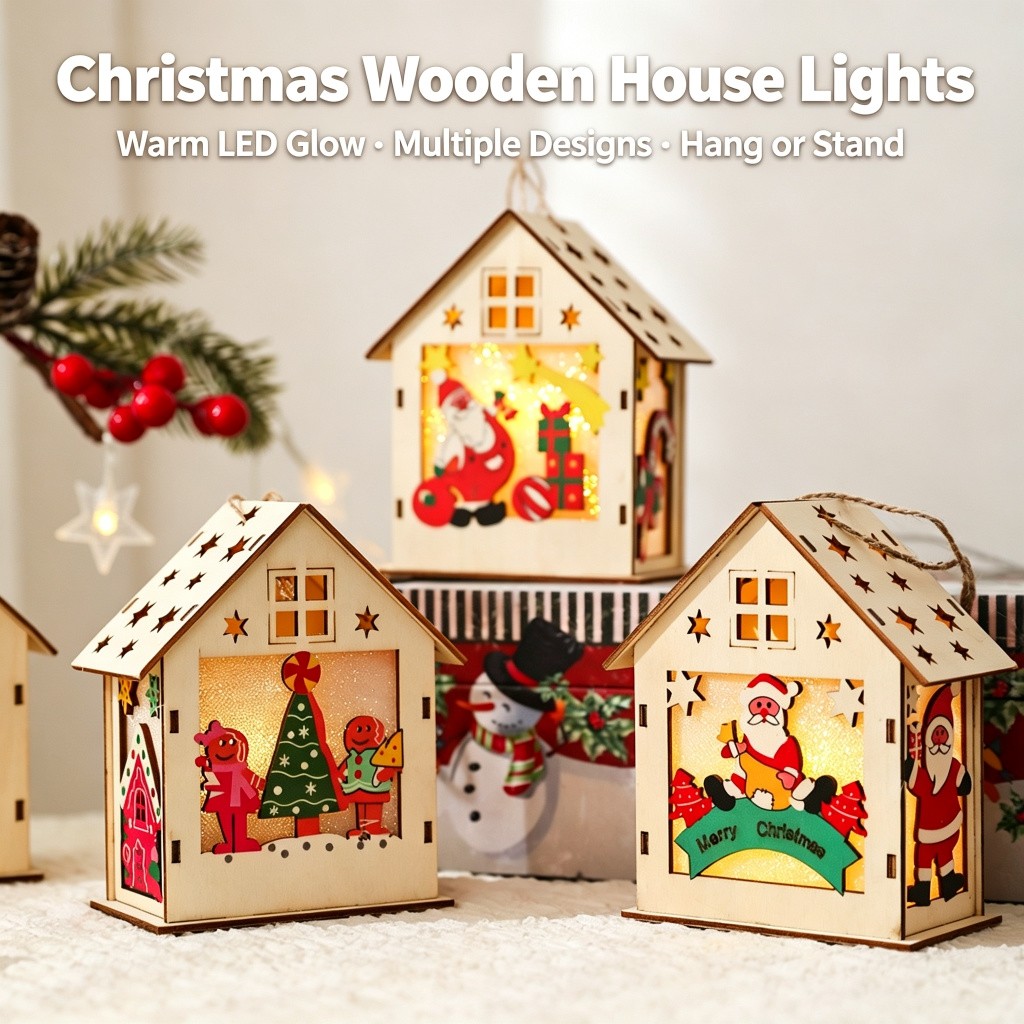 Light Art And Craft - 3D Wooden Christmas House Craft Kit