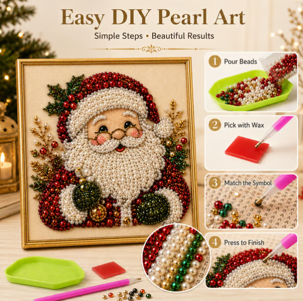 Art Craft For Adults - Christmas Pearl Diamond Painting Art Set