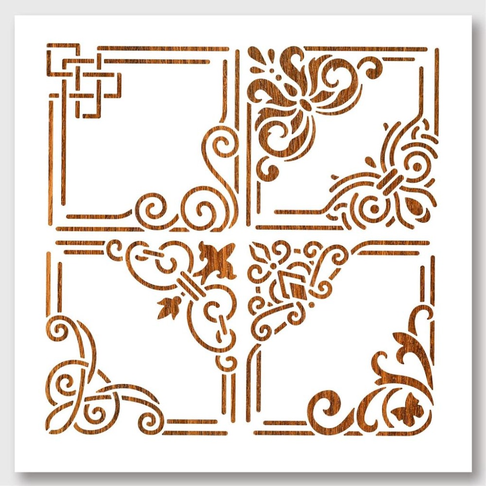 Art Craft Template - Corner Painting Stencil Reusable Square Border