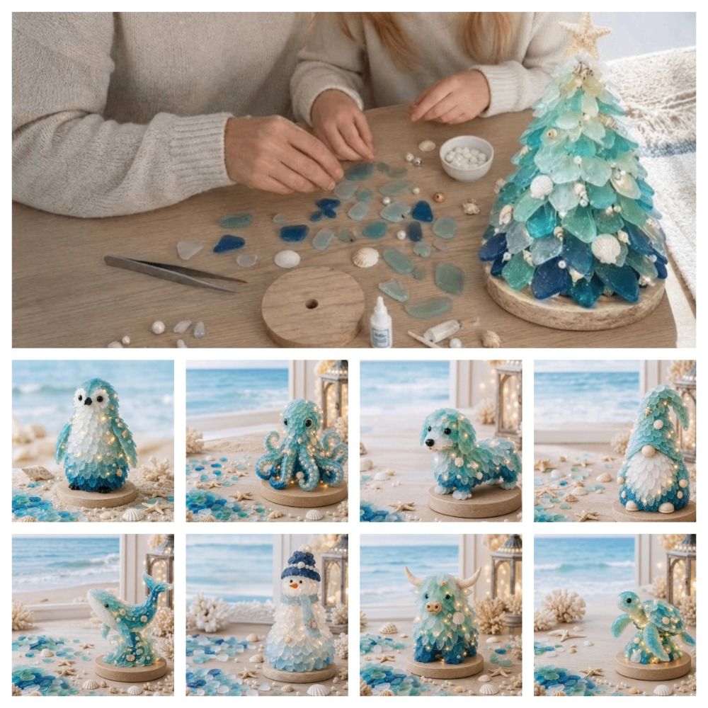 Light Art And Craft - Layer Sea Glass Sea Glass Christmas