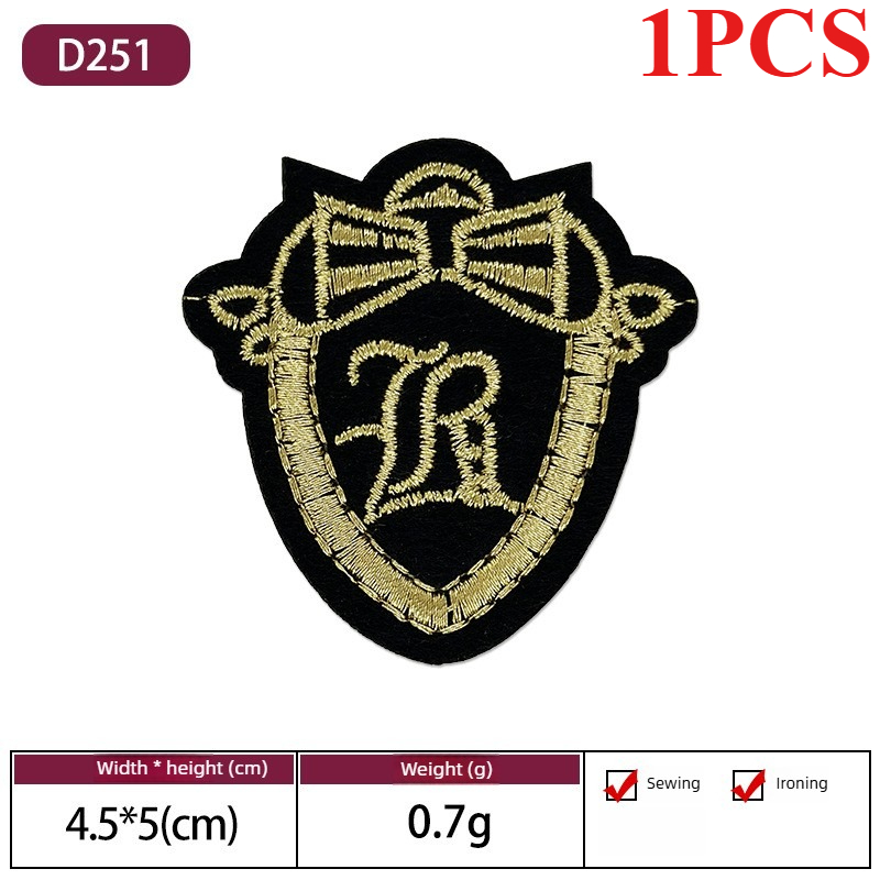 Art Craft Hat - 1Pcs Assorted Shield Badges Embroidered Appliques,