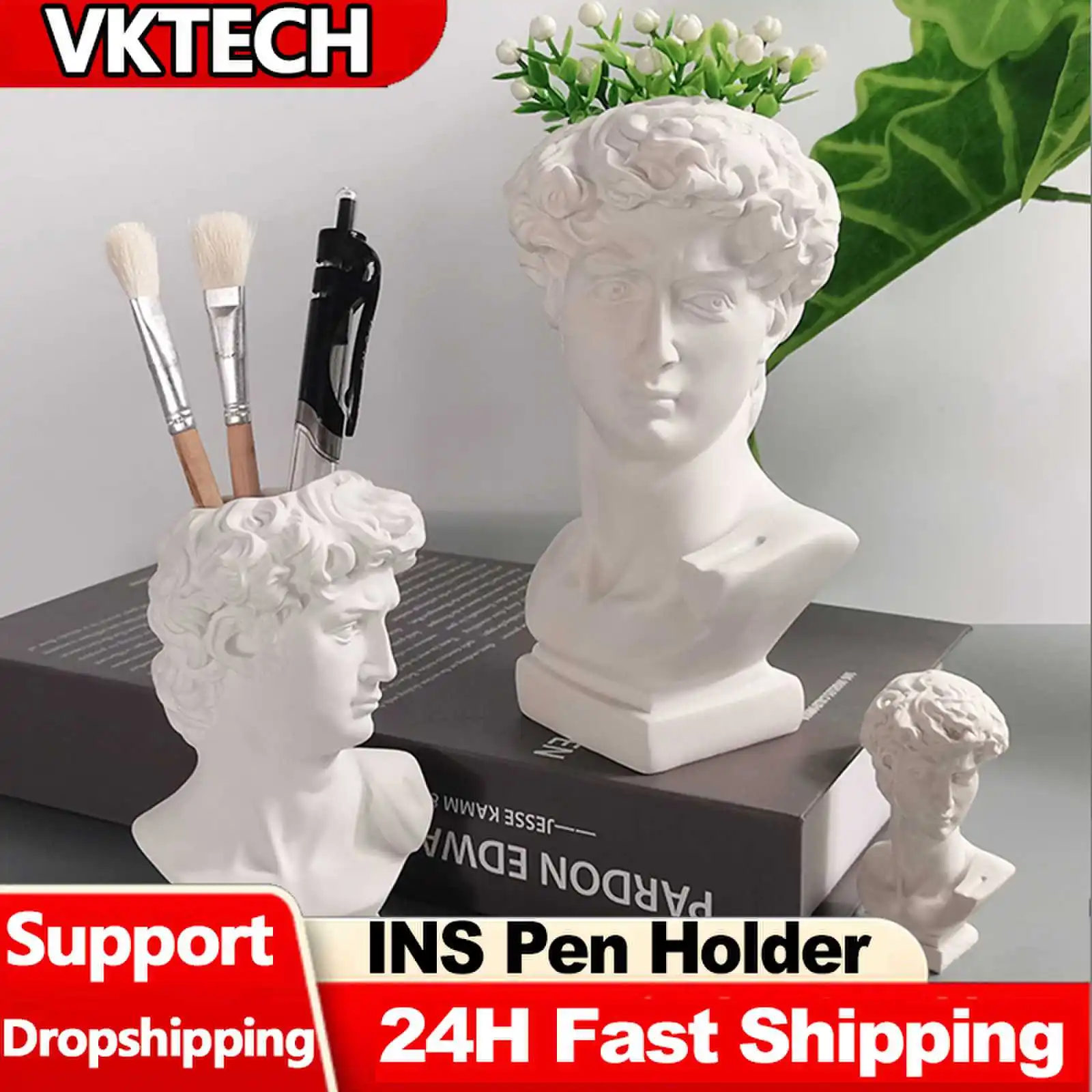 Art Craft Organizer - Creative Statue Pen Holder Sculpture David