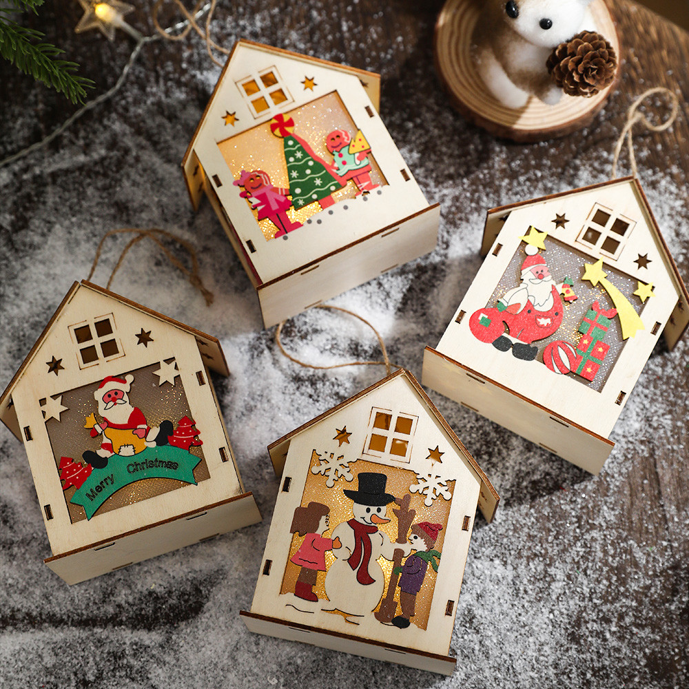 3D Wooden Christmas House Craf - đánh giá và giá Light Art And Craft