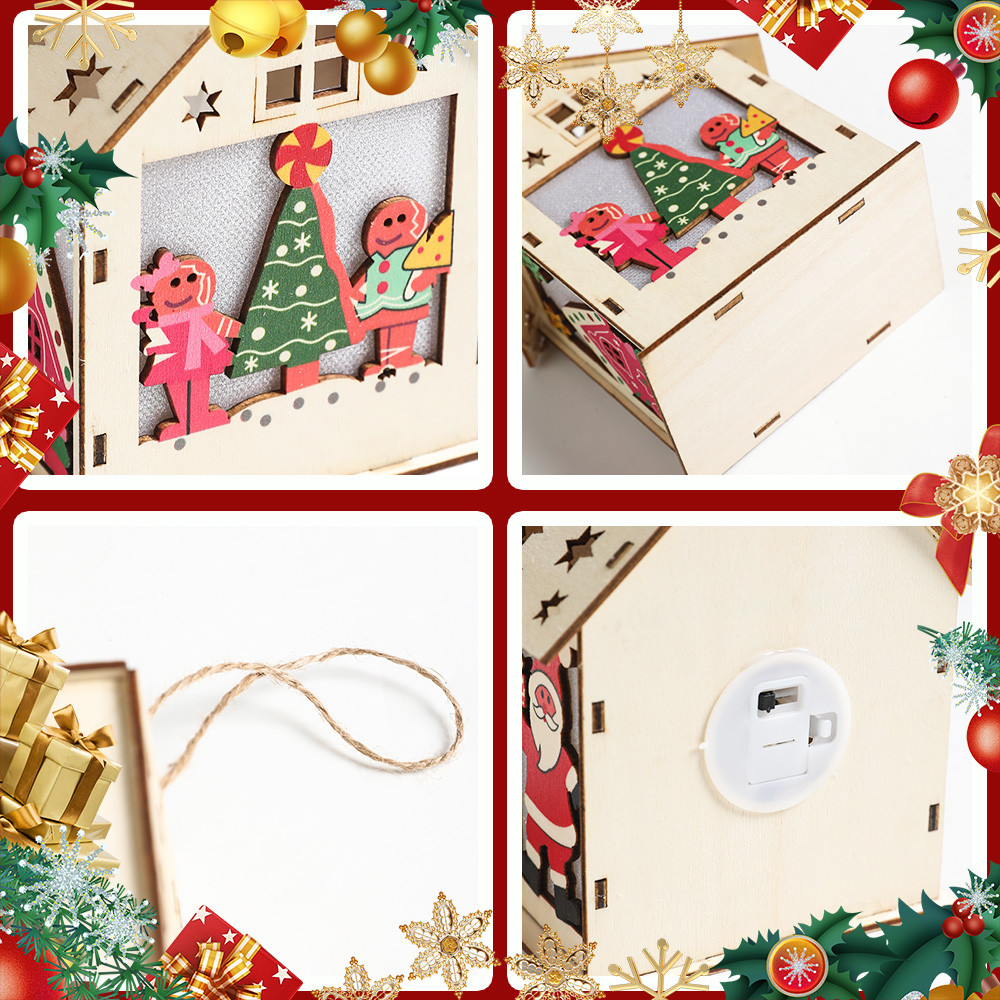 3D Wooden Christmas House Craf - đánh giá và giá Light Art And Craft