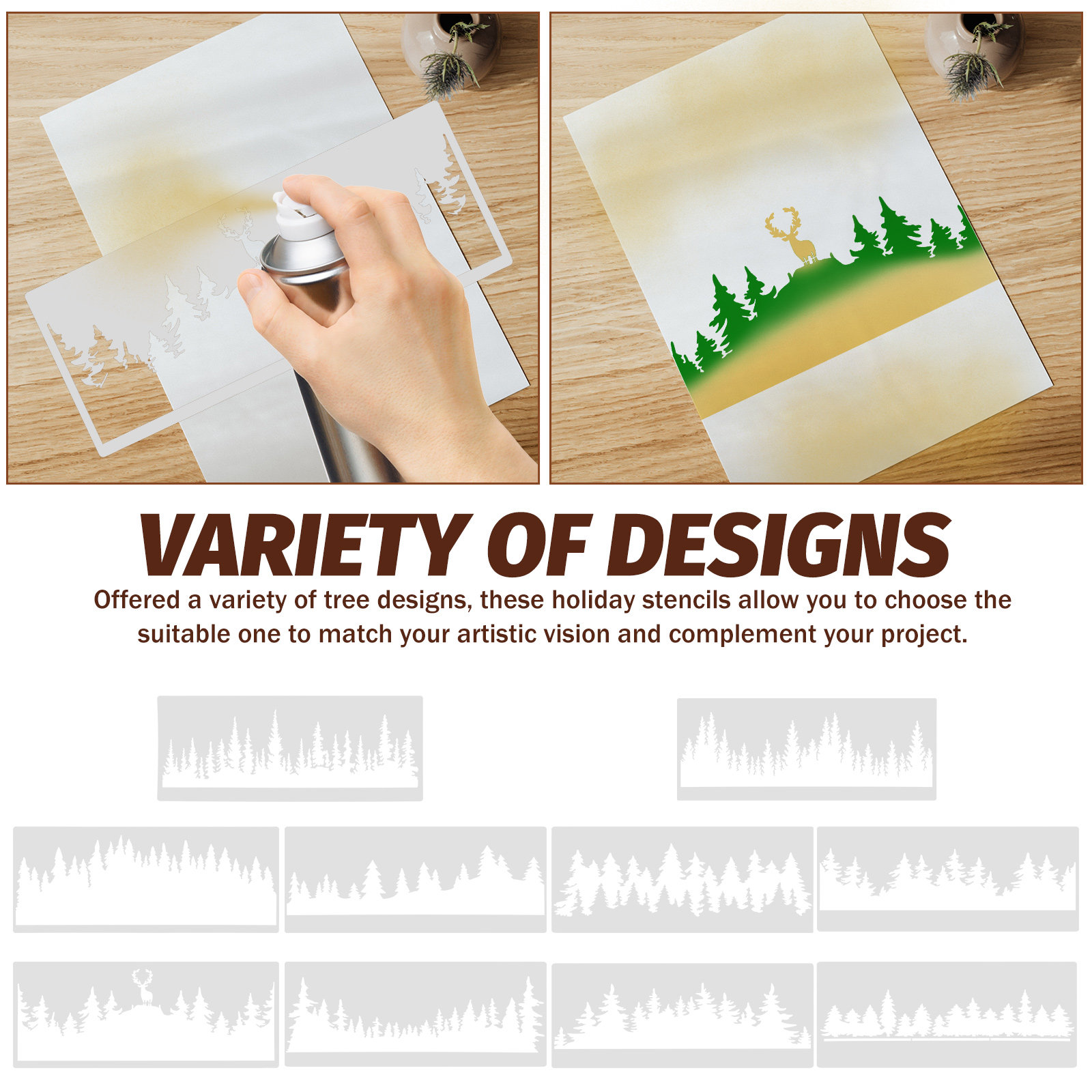 10Pcs Tree Stencils Painting T - đánh giá và giá Art Craft Template