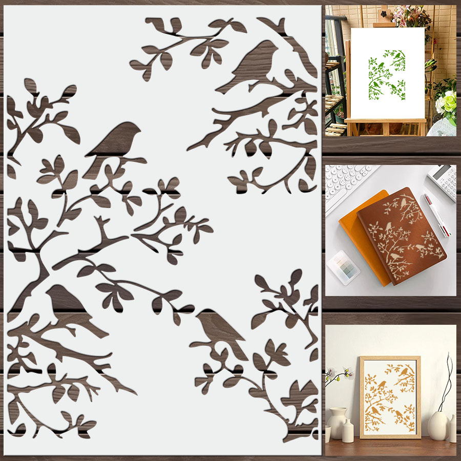 1pcs DIY Bird Branch Stencil f - đánh giá và giá Art Craft Template