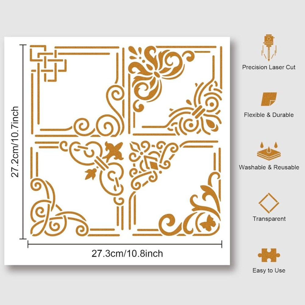 Corner Painting Stencil Reusab - đánh giá và giá Art Craft Template
