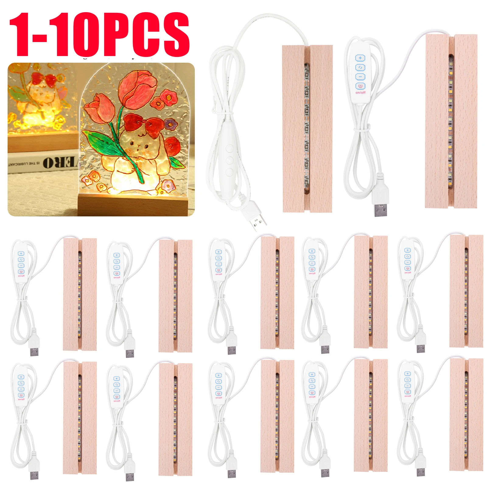 1-10pcs LED Wood Light Display - đánh giá và giá Light Art And Craft