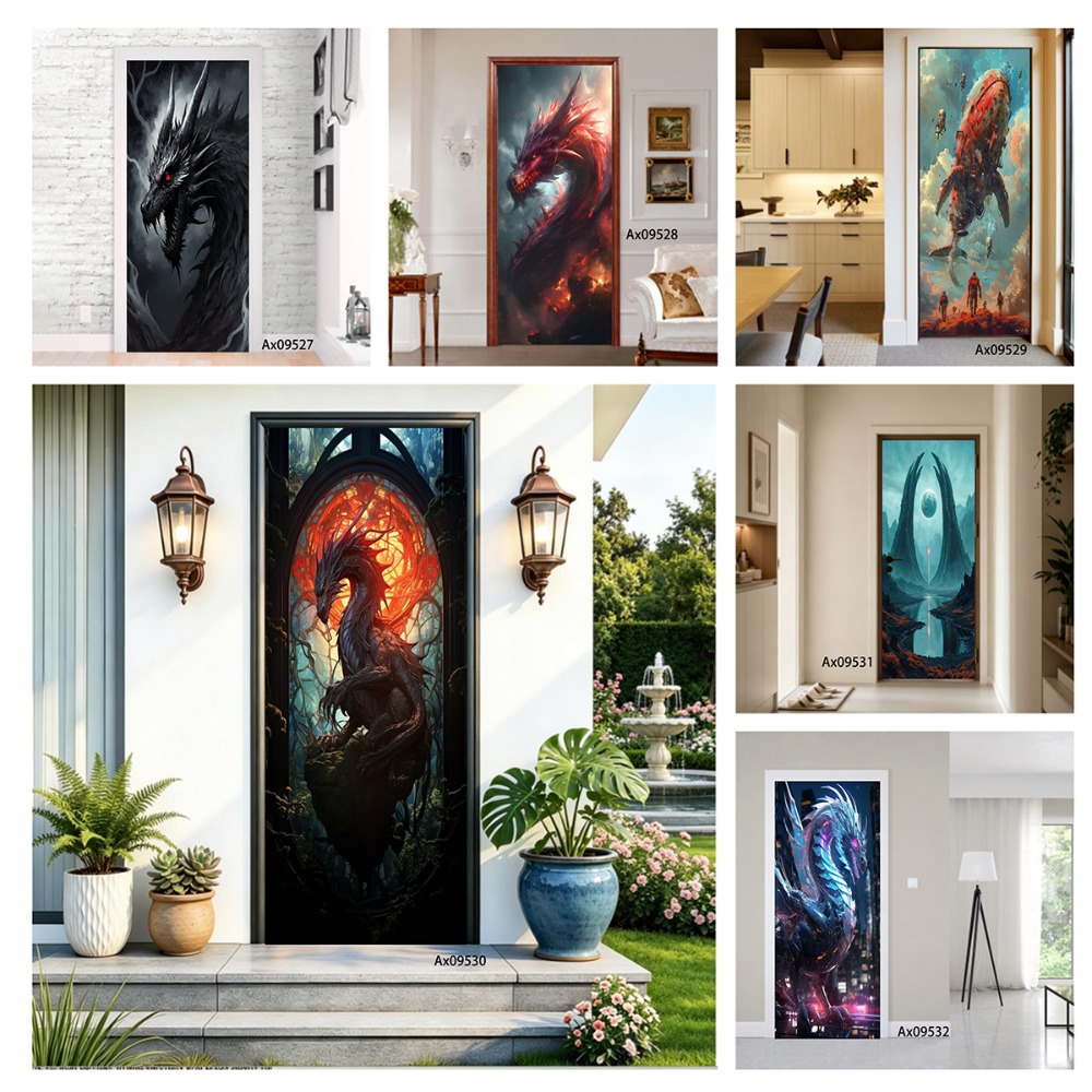 Fantasy Dragon Art Door Cover  - đánh giá và giá Wallpaper Art And Craft