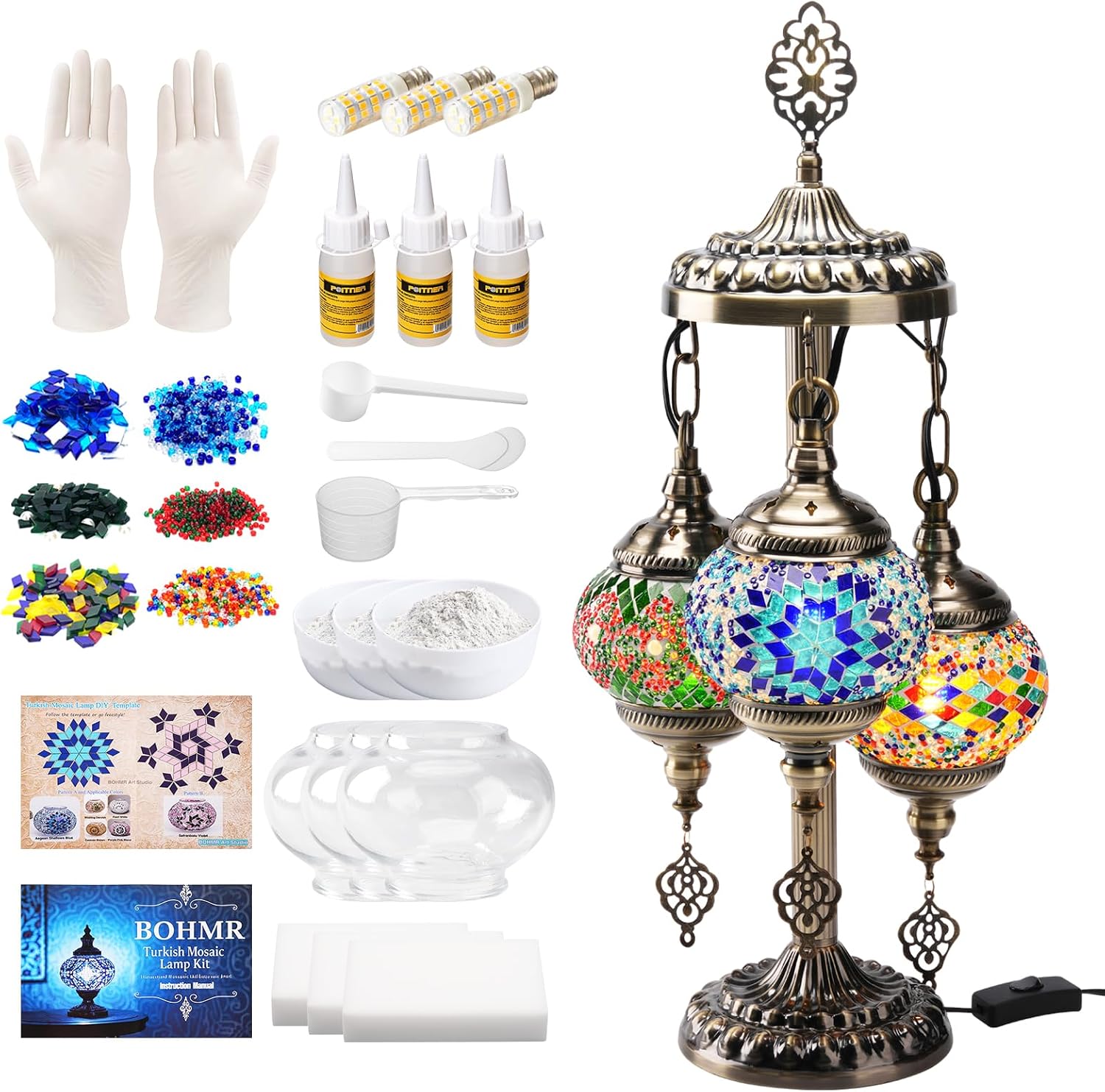 DIY 3 Globe Turkish Mosaic Lam - đánh giá và giá Art Craft For Adults