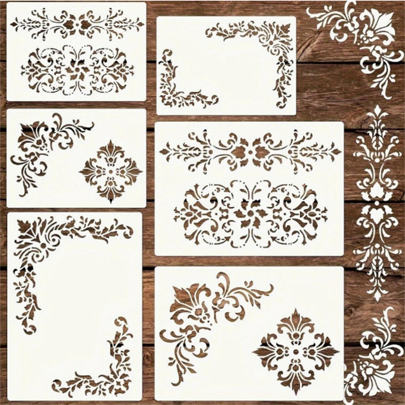 6Pcs Floral Corner Stencils fo - đánh giá và giá Art Craft Template