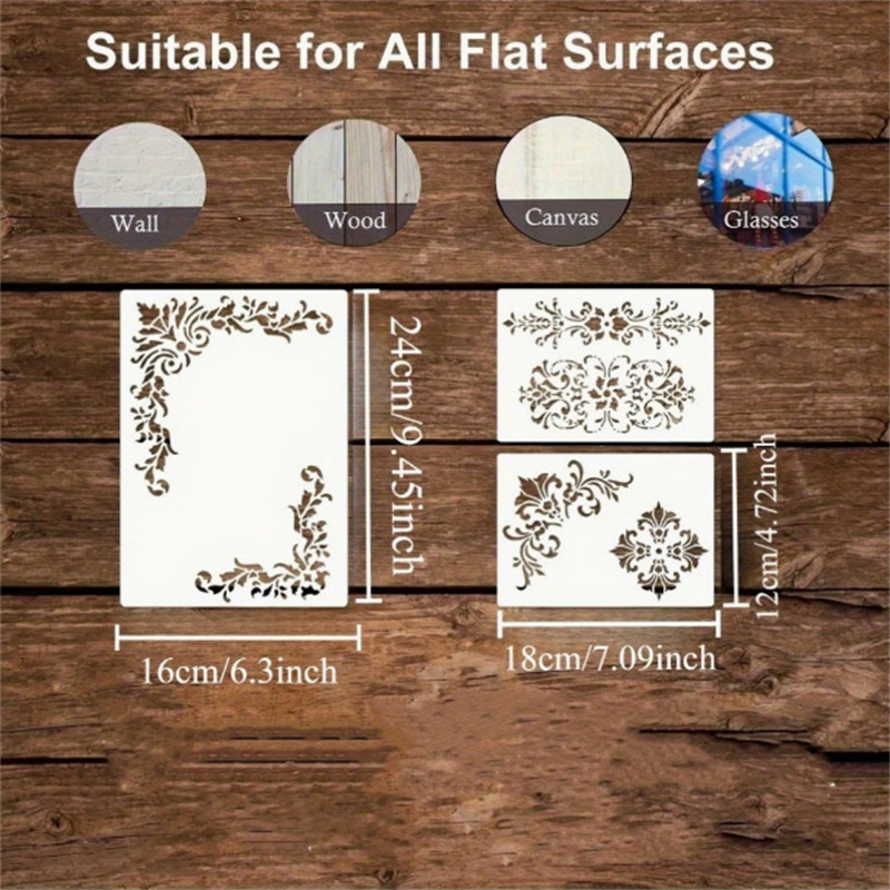 6Pcs Floral Corner Stencils fo - đánh giá và giá Art Craft Template