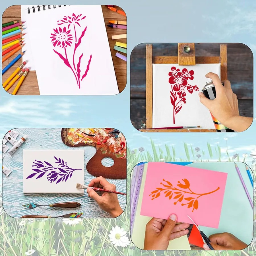 18 Pcs Flower Leaf Stencils Re - đánh giá và giá Art Craft Template