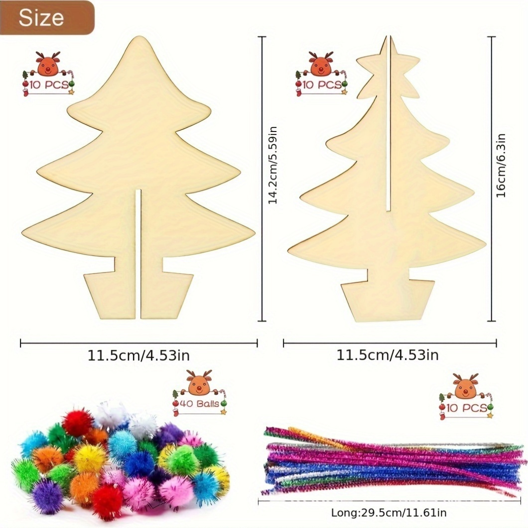 70pcs, DIY Wooden Christmas Tr - đánh giá và giá Art Craft Event