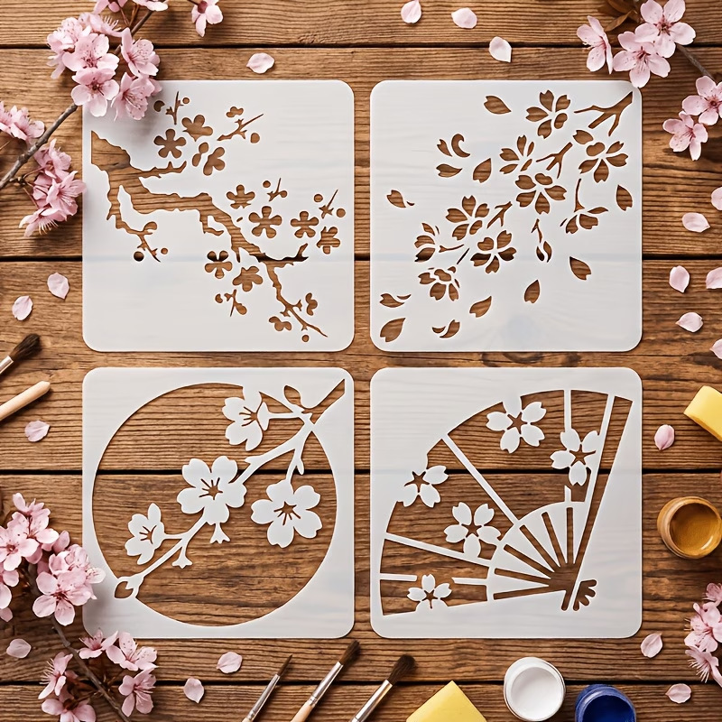 4PCS Japanese Cherry Blossom S - đánh giá và giá Art Craft Template
