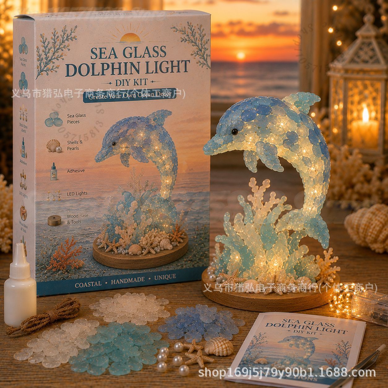 DIY Sea Glass Jellyfish Light  - đánh giá và giá Light Art And Craft