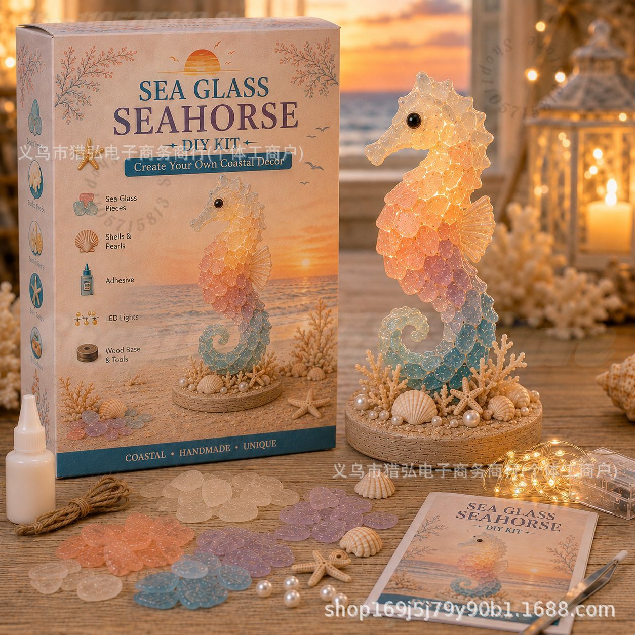 DIY Sea Glass Jellyfish Light  - đánh giá và giá Light Art And Craft