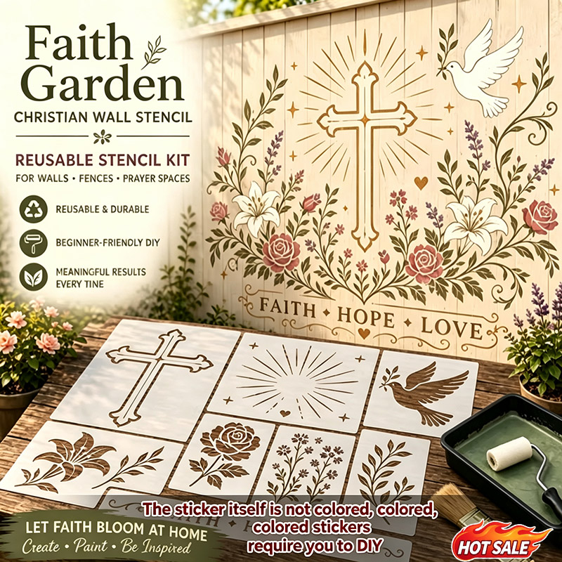 Garden Bird Flower Stencil Set - đánh giá và giá Art Craft Template